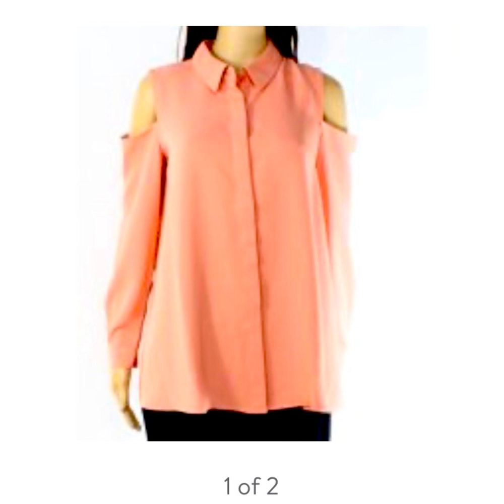 Alfani size 10 women peach Cold shoulder shirt